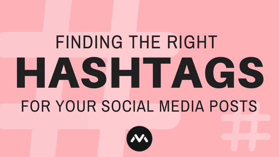 Finding the right hashtags poster in pink color
